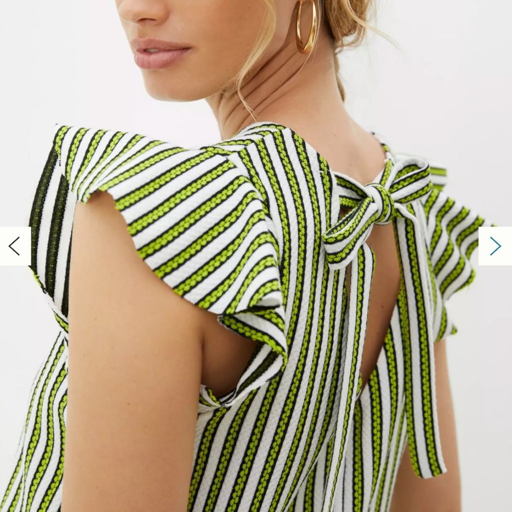 Anthropologie Eva Franco Ruffled Jacquard Top - Picture 6 of 7